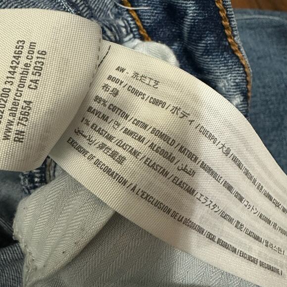 ABERCROMBIE & FITCH The Ankle Straight Jeans Blue Ultra HR Curve Love - Picture 10 of 13